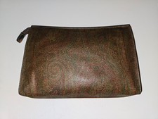 ETRO Milano Vintage Paisley Coated Canvas Zip Pouch Cosmetic Clutch picture