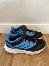 Adidas Boys Size 2 Black And Blue Sneakers Worn A Few Times picture
