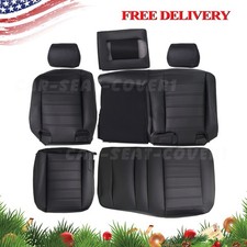 Hummer H2 For 2003 2004 2005 2006 2007 Rear Row Bottom&Top Seat Cover BLACK picture