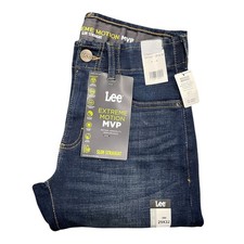 NWT Lee Mens Extreme Motion MVP Slim Straight Stretch Wicking Denim Jeans Cobra picture