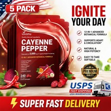 5/3X Cayenne Pepper Softgels for Leg Vein & Circulation Support ,Vascular Health picture