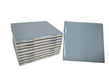 Vintage Blue Ceramic Tile 4.25 in Subway Square Shower Kitchen Wall Backsplash picture