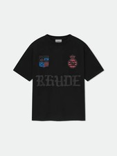 NEW RHUDE Côte d’Azur Crest Oversized T-Shirt Black Size XS – RHPS25TT06012 picture