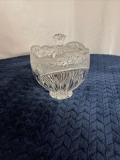 Vintage Oneida Crystal “Southern Garden” 5 3/4” Covered Candy Dish, 1993, NIB picture