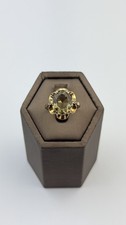 9ct yellow gold citrine ring , Oval yellow gemstone , prong set Size K picture