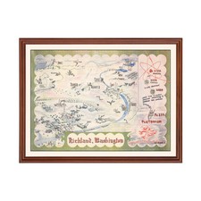 Old Map of Richland, WA 1946 - Vintage Richland Washington A picture