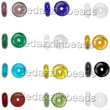 30 Flat Round Czech Glass Rondelle Spacer Disc Beads Assorted Colors Available picture