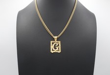 Gold Initial Necklace, 14k Heavy Plated Gold, 3mm Curb Style Chain picture