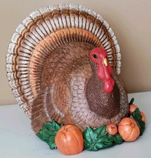 Ceramic Turkey Tom Centerpiece Ceramic Thanksgiving Hand Painted 11” X 12” 1988 picture