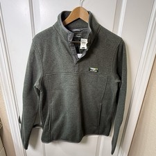 L.L.Bean Mens S Sweater Fleece Gray Snap Pullover Slightly Fitted New Tags picture