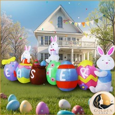 Dawdix 10FT Easter Inflatables Outdoor Decorations, Large Easter Blow Up Bunny picture