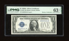 DBR 1928-A $1 Silver Fr. 1601 KA Block PMG 63 EPQ Serial K89284441A picture
