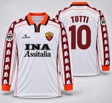 AS Roma 1998/99 Diadora Away Totti 10 Long Sleeve Jersey L XL Retro Vintage picture