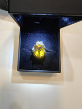 14k Solid Yellow Gold Citrine and diamond ring, hallmarked picture