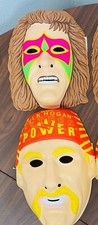 HULK HOGAN/ULTIMATE WARRIOR WCW WWE WF WRESTLER PVC MASK DUO picture
