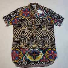 Pierre-Louis Mascia Luxury Patchwork Shirt L Animal Print Made in Italy NWT picture
