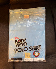 VTG 70s 80s Sears Next To The Body Wear Polo Shirt Deadstock Pastel Blue M picture