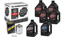 Maxima Synthetic 20W50 3 Hole Oil Change Kit Chrome Harley Twin Cam 1999-2023 picture