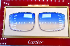 Cartier big c diamond cut lenses wood horn trivex Sunglasses ct0092o Cobalt 56 picture