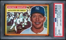 Mickey Mantle PSA 8 2009 Topps Chrome Gold Refractor 1956 Style picture
