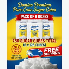 6 Pack Domino Premium Pure Cane Sugar Cubes – 1 lb Box, 126 Cubes Each, Non-GMO picture