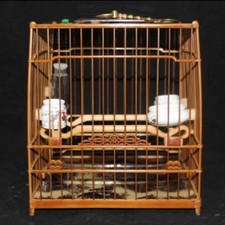 Premium Chinese Bamboo Wood White Eyed Birdcage picture