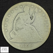 1859 O Seated Liberty Silver Half Dollar 50C picture