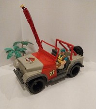 VTG 1993 Kenner JURASSIC PARK Figure Bush Devil Tracker Jeep Vehicle Car/Muldoon picture