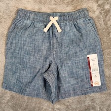 Wonder Nation Pull On Shorts Girls S 6-7 Blue New Chambray Cotton Comfort Waist picture
