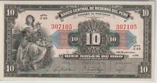 Peru 10 Soles de Oro 1941 Uncirculated Grade P#67 Scarce picture