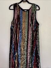 Torrid Mini Multi Color Sequin Trapeze Dress Torrid Size 2 18/20 New With Tags picture