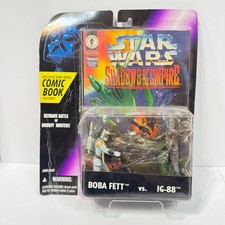 VINTAGE STAR WARS SHADOWS OF THE EMPIRE BOBA FETT VS IG-88 2-PACK 1996 picture