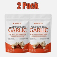 2 Pack Resilia Odorless Aged Garlic Extract 600mg CoQ10 60 Softgels New Sealed picture