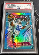 Topps 1995 Finest Boosters Emmitt Smith Cowboys #180 Refractor w/Coat PSA 9 picture