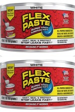 (2 PACK) Flex Paste White Waterproof Paintable Putty Rubber Spackle Sealant 2 LB picture