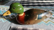 Vintage 1982 Signed Hand Made Wood Duck Decoy Decor 12