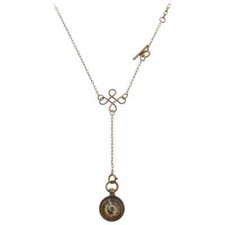 VTG Style Compass Gold-Tone Adjustable Necklace, On Watch Fob Chain 32