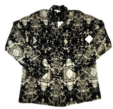 Faith Connexion Womens Button Up Blouse SZ US M EU 38 Black Gray NWT MSRP $300 picture