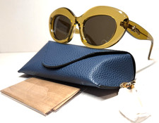 LOEWE CURVY LW 40153I 96E CRYSTAL OLIVE W/BROWN LENS AUTHENTIC SUNGLASSES 51-20 picture