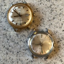 TWO Vntg Timex Manual Watches MARLIN -Clean No Bands -Running *PLEASE READ* picture