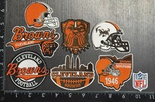 LOT OF 8 CLEVELAND BROWNS IRON ON EMBROIDERED PATCHES EVERYTHING IN PHOTO picture