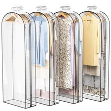 Liuoud Clear Garment Bags for Hanging Clothes 10” Gusseted, 4 Pack, 60R picture