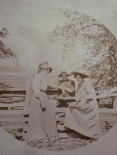 Antique c1890 Kodak Era Circular Photo 3 Victorian Women Early Roll Film 5x4 picture