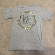 Vintage Monterey California Bite Me Shark Teeth T-Shirt Gildan Gray Small picture