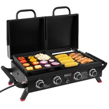 Royal Gourmet 4-Burner Portable Tabletop Grill & Griddle Combo with Hood picture
