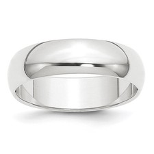 Platinum 6mm Half Round Band Ring SZ 9- 6.85gram for Women Solid Lightweight picture
