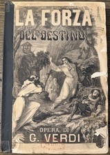 Verdi La Forza del Destino Piano Vocal Score Escudier Paris c1863 Antique picture
