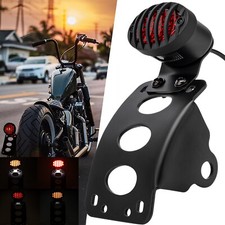 Motorcycle Side Mount License Plate Bracket Tail Light For Harley Chopper Bobber picture