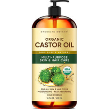 Premium Organic Castor Oil 100% Pure and Hexane-free Cold-pressed Beauty 16 Fl picture