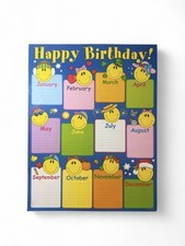 vintage 90s-2000s rare carson dellosa birthday smiley face month chartlet poster picture